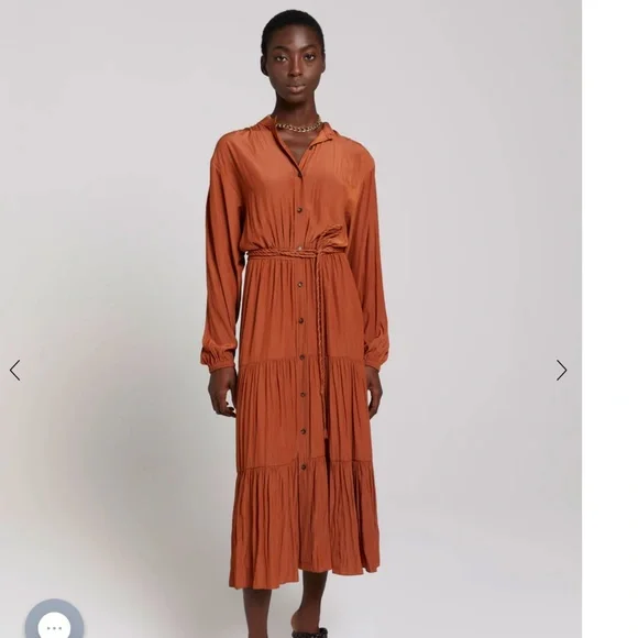 NWT! A.L.C. Jenine Belted Midi Dress - Picture 3 of 14